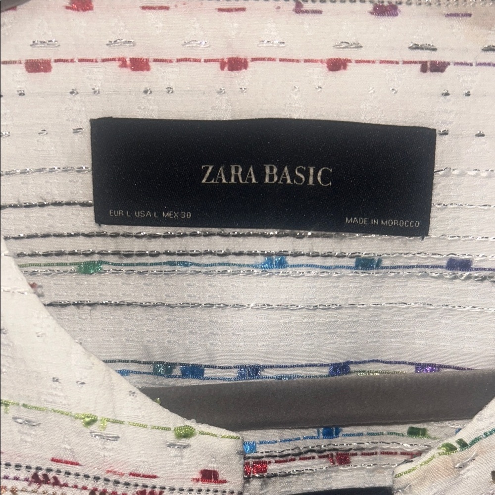 Zara White and Blue Patterned Blazer - Picture 3 of 11